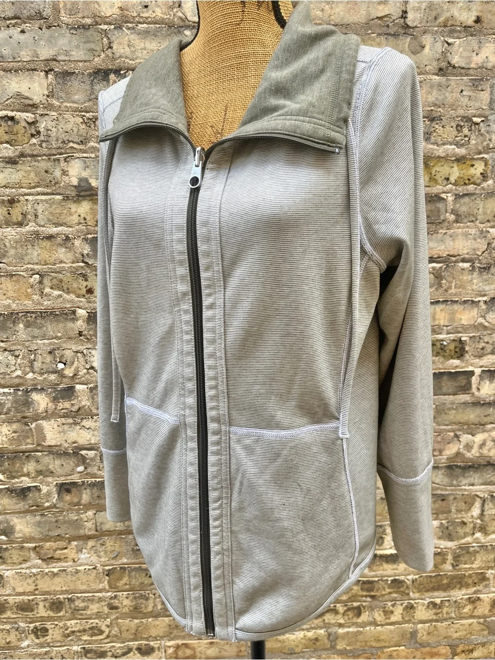 Tommy Bahama Sun Fade Flipside Reversible Full Zip Jacket Gray Size Large